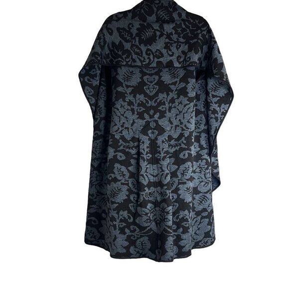 GILI XS Black Wool Jacquard Sweater Vest Cardigan Cascading Front Oversized - Picture 2 of 9